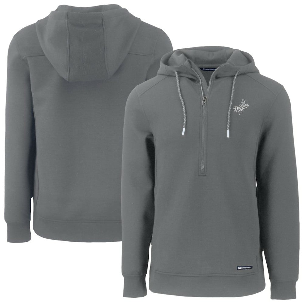 Los Angeles Dodgers Cutter & Buck Roam Eco Recycled Tri-Blend Half-Zip Hoodie - MLB