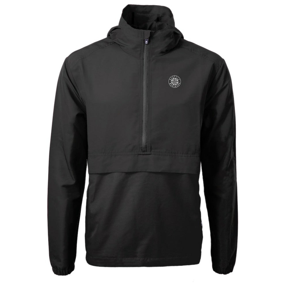 Seattle Mariners Cutter & Buck Charter Eco Recycled Anorak Half-Zip Hoodie Jacket - MLB