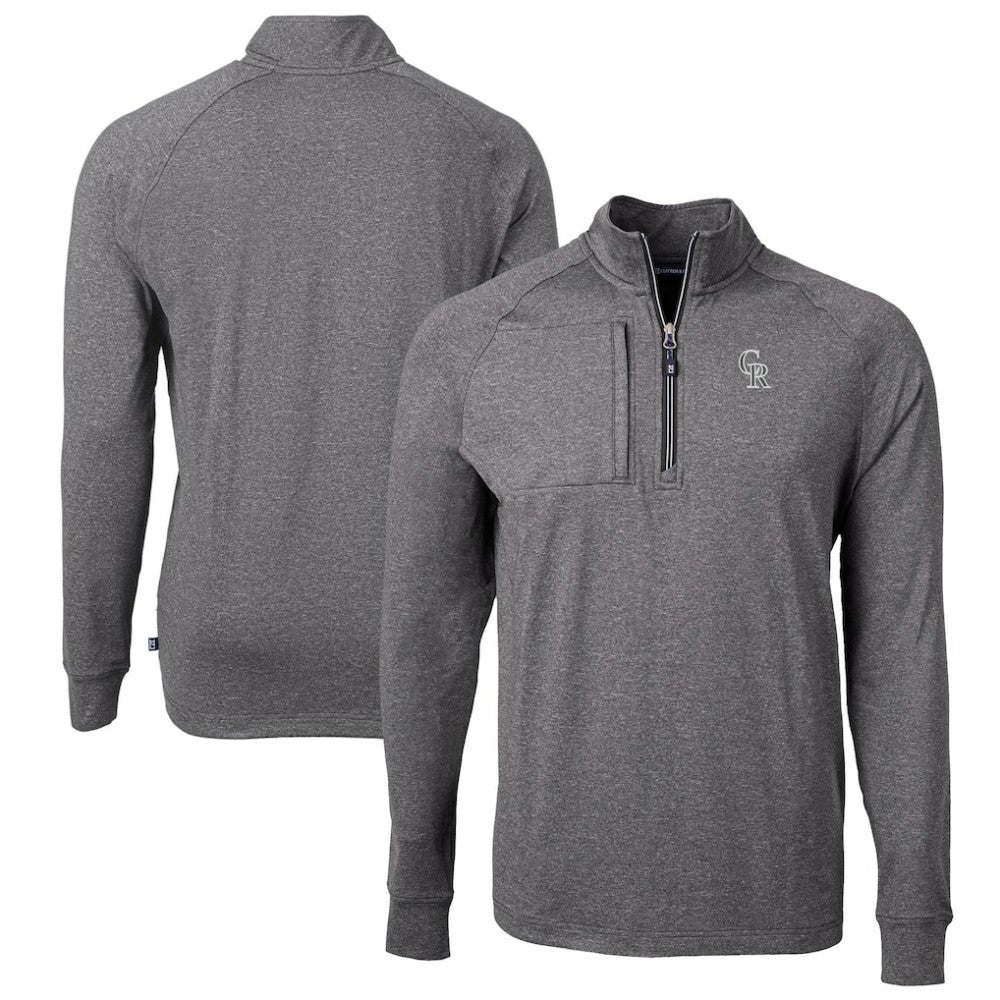Colorado Rockies Cutter & Buck Big & Tall Adapt Eco Raglan Quarter-Zip Jacket - MLB