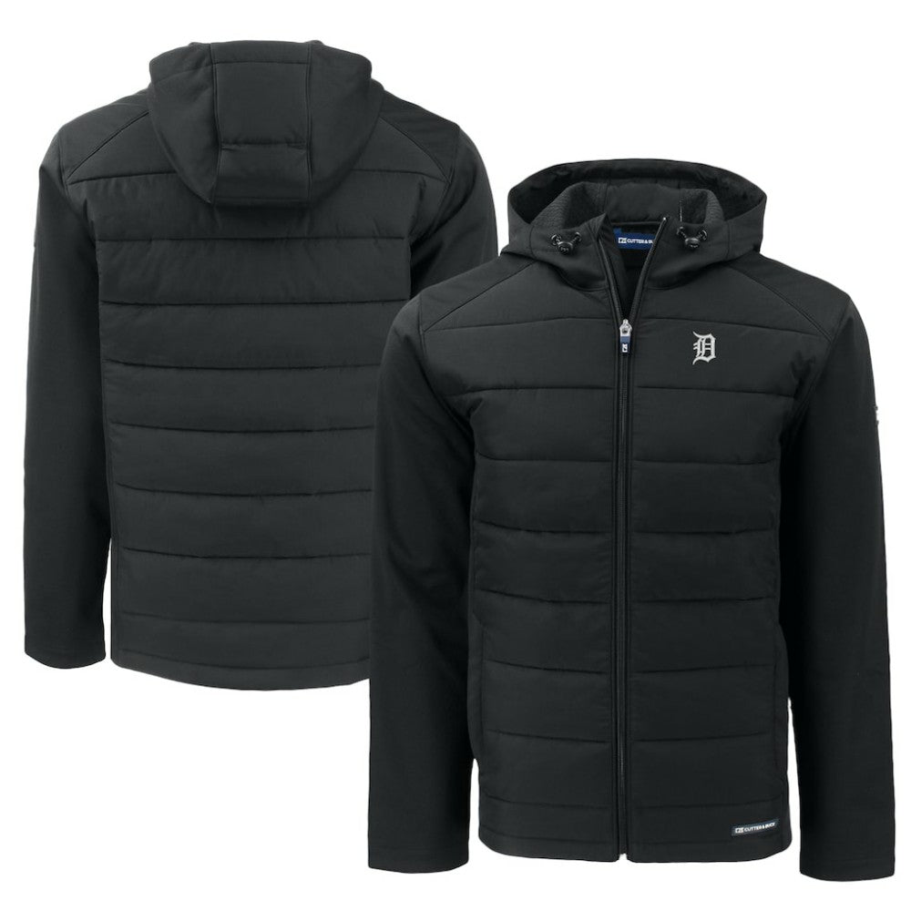 Detroit Tigers Cutter & Buck Big & Tall Evoke Hybrid Eco Softshell Recycled Full-Zip Jacket - MLB