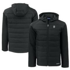 Detroit Tigers Cutter & Buck Big & Tall Evoke Hybrid Eco Softshell Recycled Full-Zip Jacket - MLB