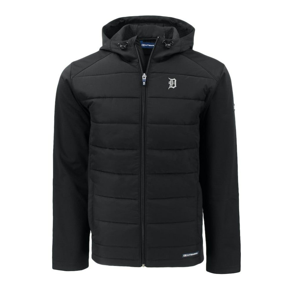 Detroit Tigers Cutter & Buck Big & Tall Evoke Hybrid Eco Softshell Recycled Full-Zip Jacket - MLB