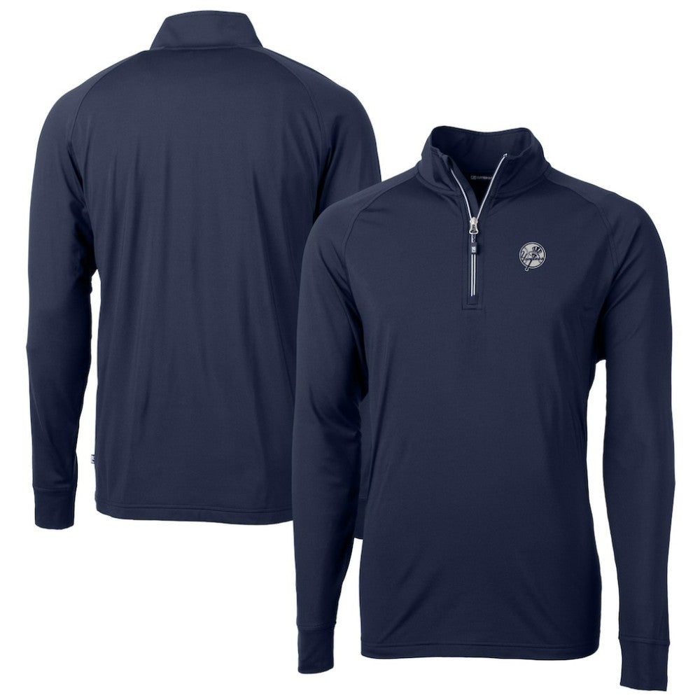 New York Yankees Cutter & Buck Big & Tall Adapt Eco DryTec Raglan Quarter-Zip Jacket - MLB