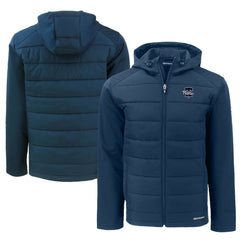 Philadelphia Phillies Cutter & Buck Big & Tall Evoke Hybrid Eco Softshell Recycled Full-Zip Hooded PrimaLoft Jacket - MLB