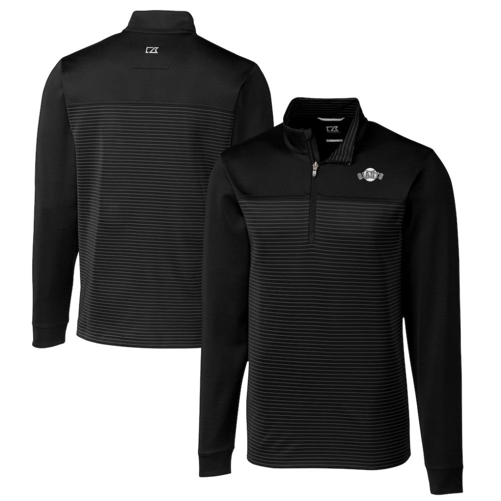 San Francisco Giants Cutter & Buck Big & Tall Traverse Stretch Stripe Eco Tri-Blend Quarter-Zip Top - MLB