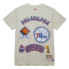 Philadelphia 76ers Hardwood Classics Legacy Defined Retro Championship T-Shirt Oatmeal - NBA