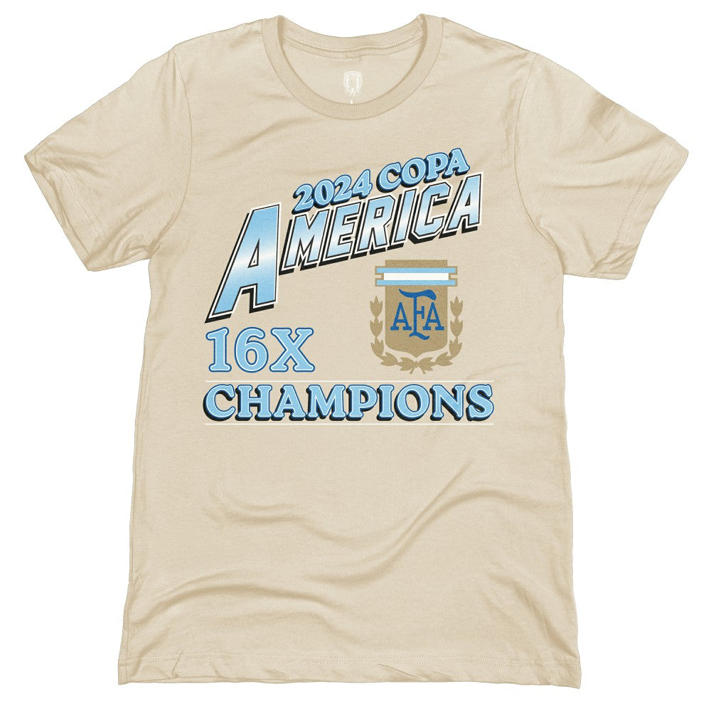 Argentina National Team 1863FC 16-Time Copa America Champions T-Shirt Cream - FIFA World CUP