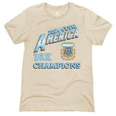 Argentina National Team 1863FC 16-Time Copa America Champions T-Shirt Cream - FIFA World CUP