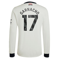 Alejandro Garnacho Manchester United Originals 2024/25 Third Replica Long Sleeve Jersey Cream | Adidas