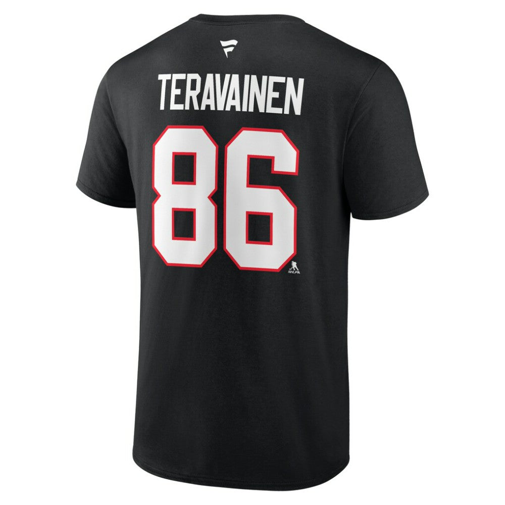 Teuvo Teravainen Chicago Blackhawks Fanatics Authentic Stack Name & Number T-Shirt - Black - NHL