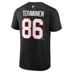 Teuvo Teravainen Chicago Blackhawks Fanatics Authentic Stack Name & Number T-Shirt - Black - NHL