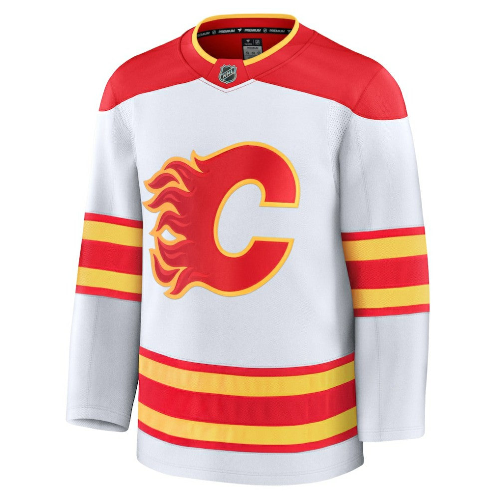 Calgary Flames Fanatics Away Premium Jersey - White - NHL