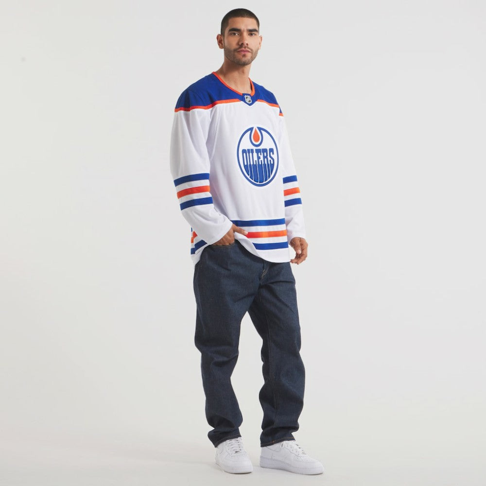 Edmonton Oilers Fanatics Away Premium Jersey - White - NHL