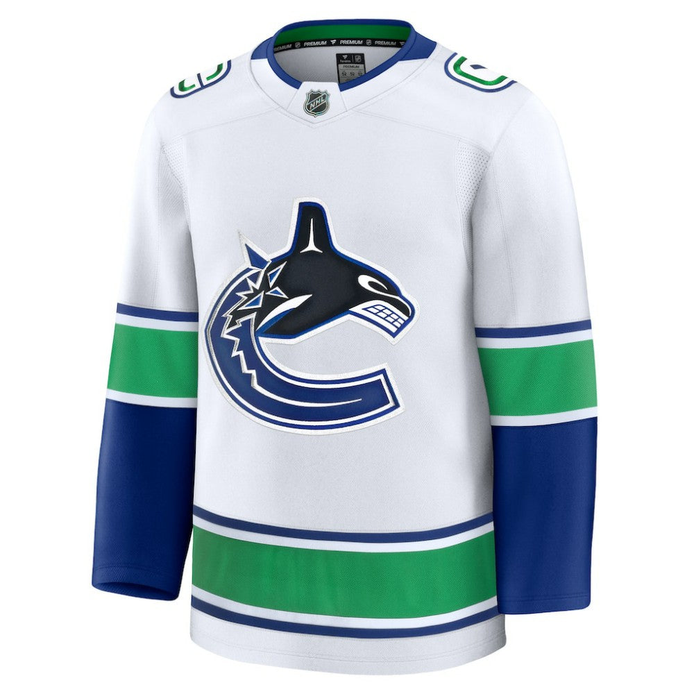 Vancouver Canucks Fanatics Away Premium Jersey - White - NHL