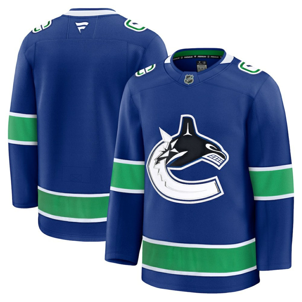 Vancouver Canucks Fanatics Home Premium Jersey - Blue - NHL