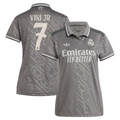 Vini Jr. Real Madrid Originals Women's 2024/25 Third Replica Player Jersey Charcoal | Adidas Sale