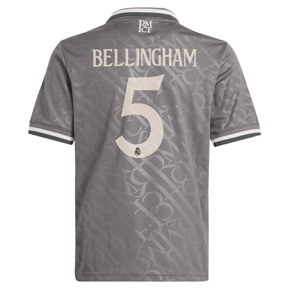 Jude Bellingham Real Madrid Originals Youth 2024/25 Third Replica Player Jersey Charcoal | Adidas