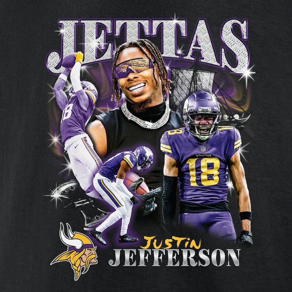 Justin Jefferson Minnesota Vikings Notorious Player Graphic T-Shirt Black | Fanatics