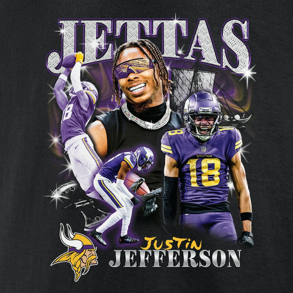 Justin Jefferson Minnesota Vikings Notorious Player Graphic T-Shirt Black | Fanatics