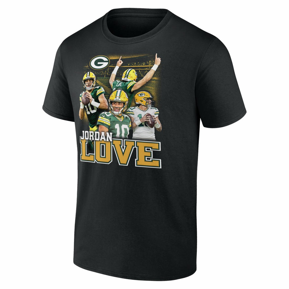 Jordan Love Green Bay Packers Notorious Player Graphic T-Shirt Black | Fanatics