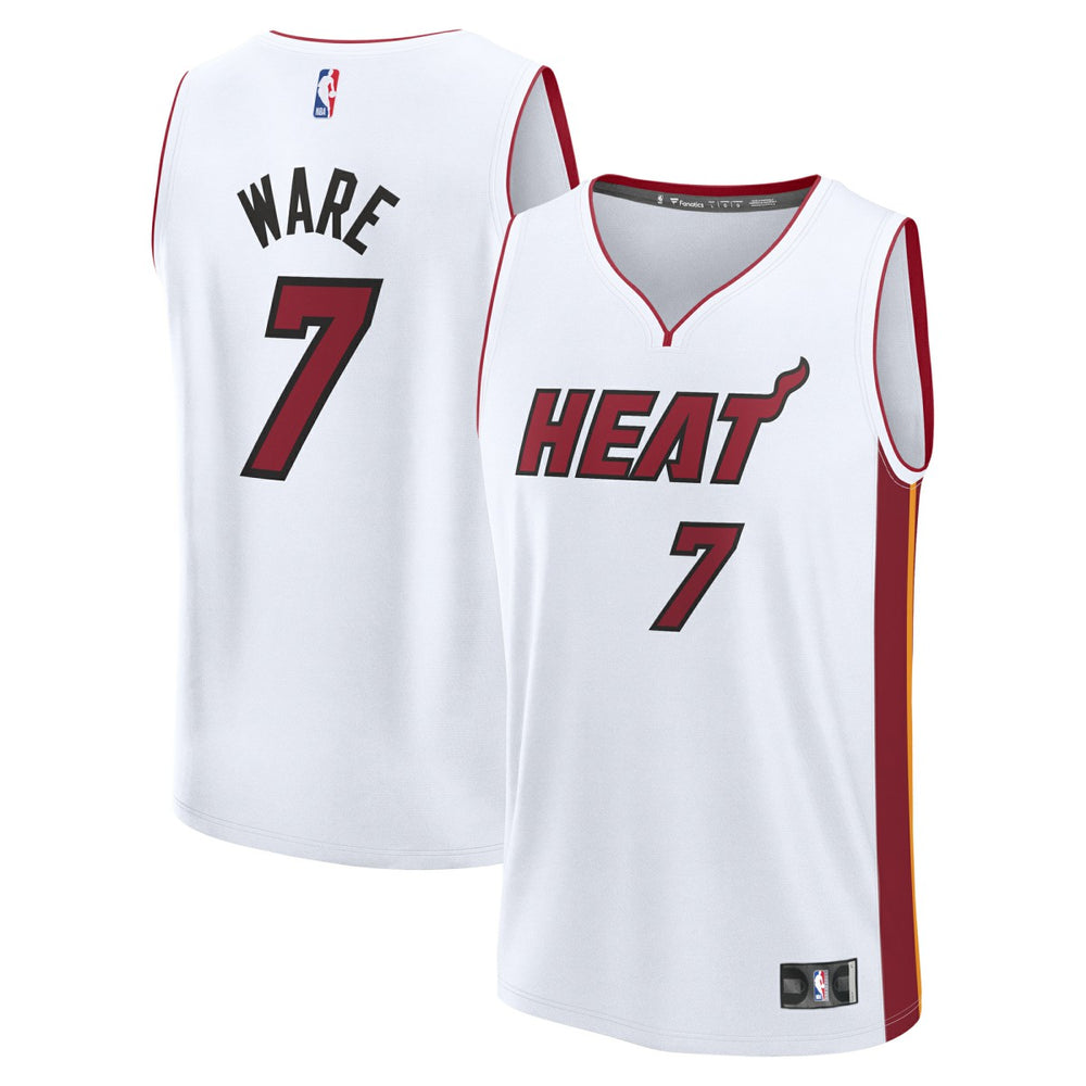 Kel'el Ware Miami Heat Youth Fast Break Replica Player Jersey Association White Edition - NBA