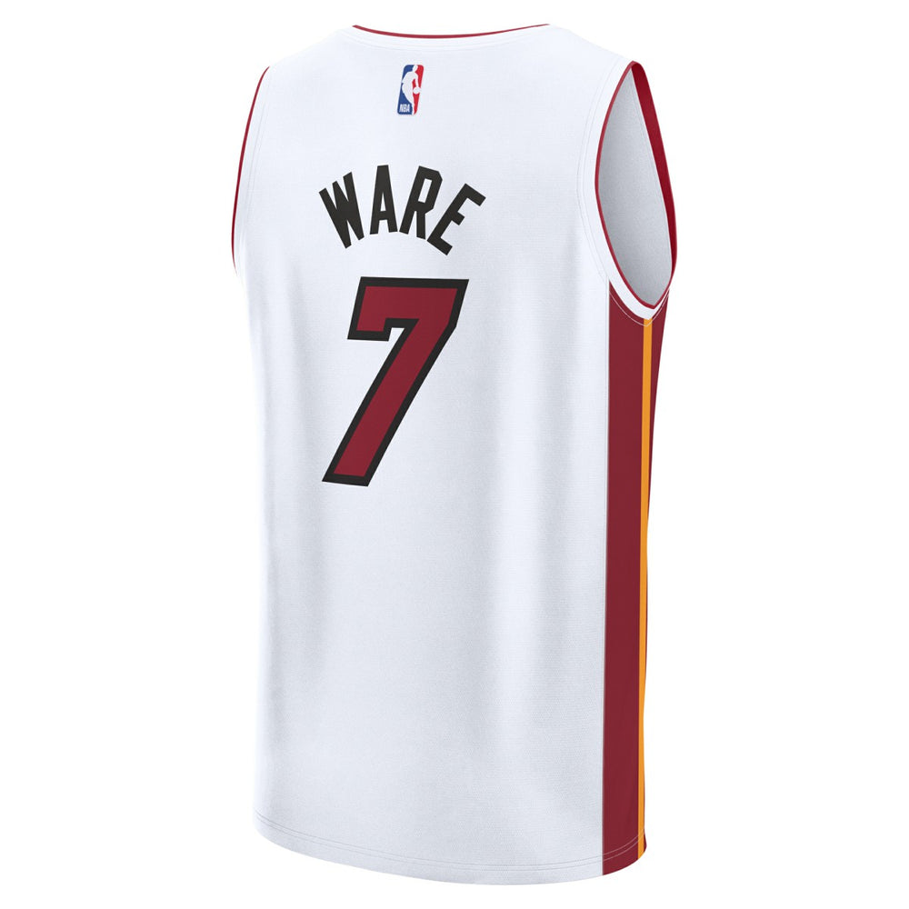 Kel'el Ware Miami Heat Youth Fast Break Replica Player Jersey Association White Edition - NBA