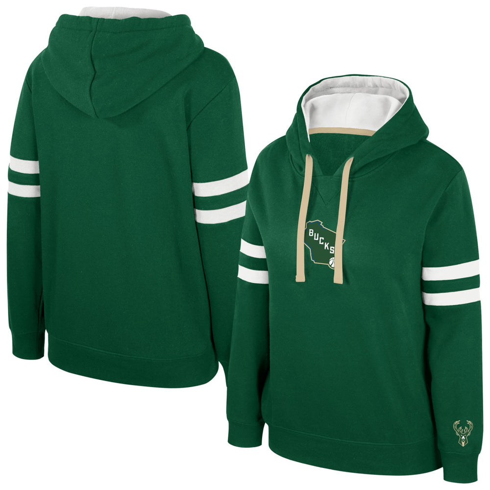 Milwaukee Bucks Stadium Essentials Women's Road Game Pullover Hoodie Hunter Green - NBA