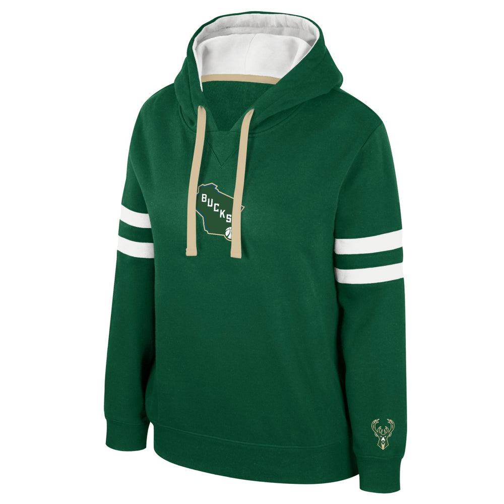 Milwaukee Bucks Stadium Essentials Women's Road Game Pullover Hoodie Hunter Green - NBA