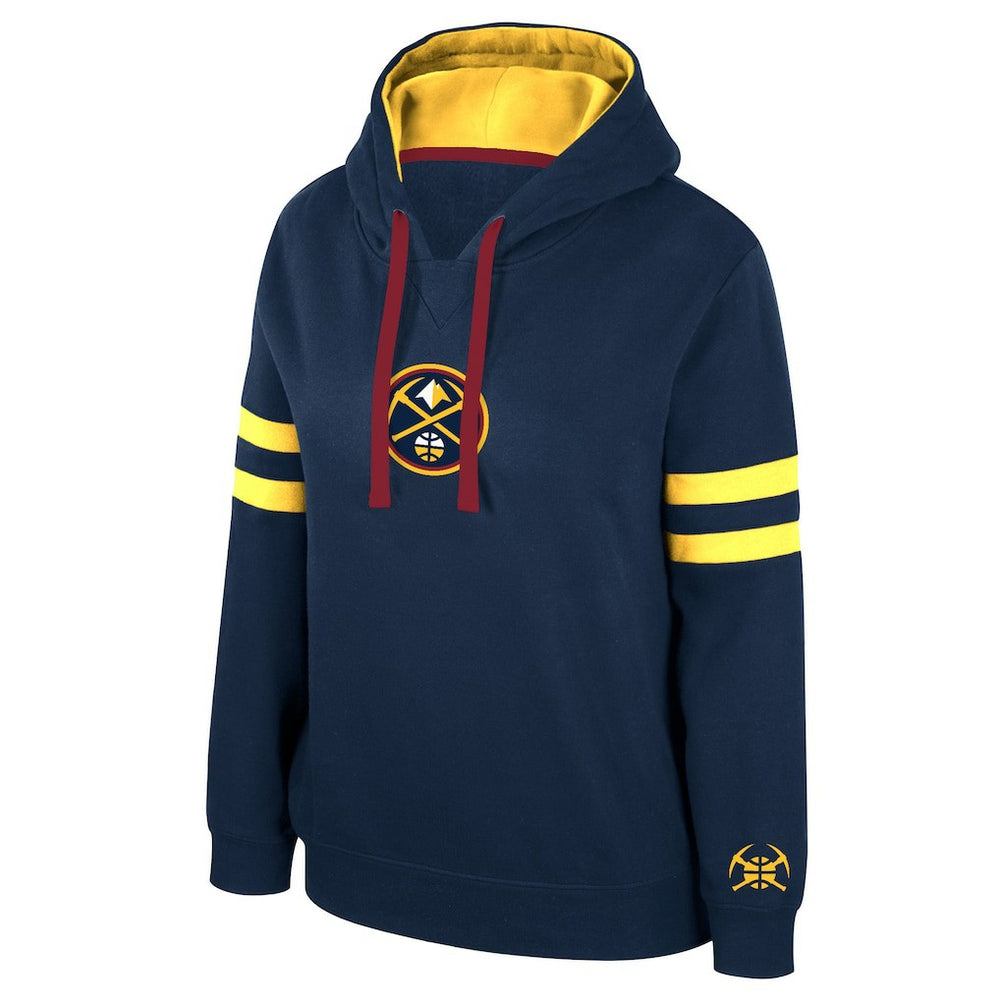 Denver Nuggets Stadium Essentials Women's Road Game Pullover Hoodie Navy - NBA