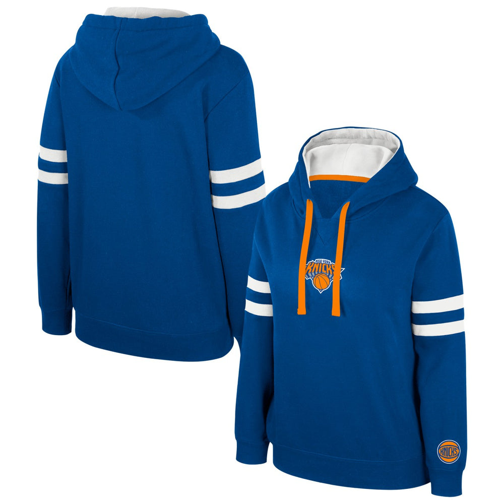 New York Knicks Stadium Essentials Women's Road Game Pullover Hoodie Blue - NBA