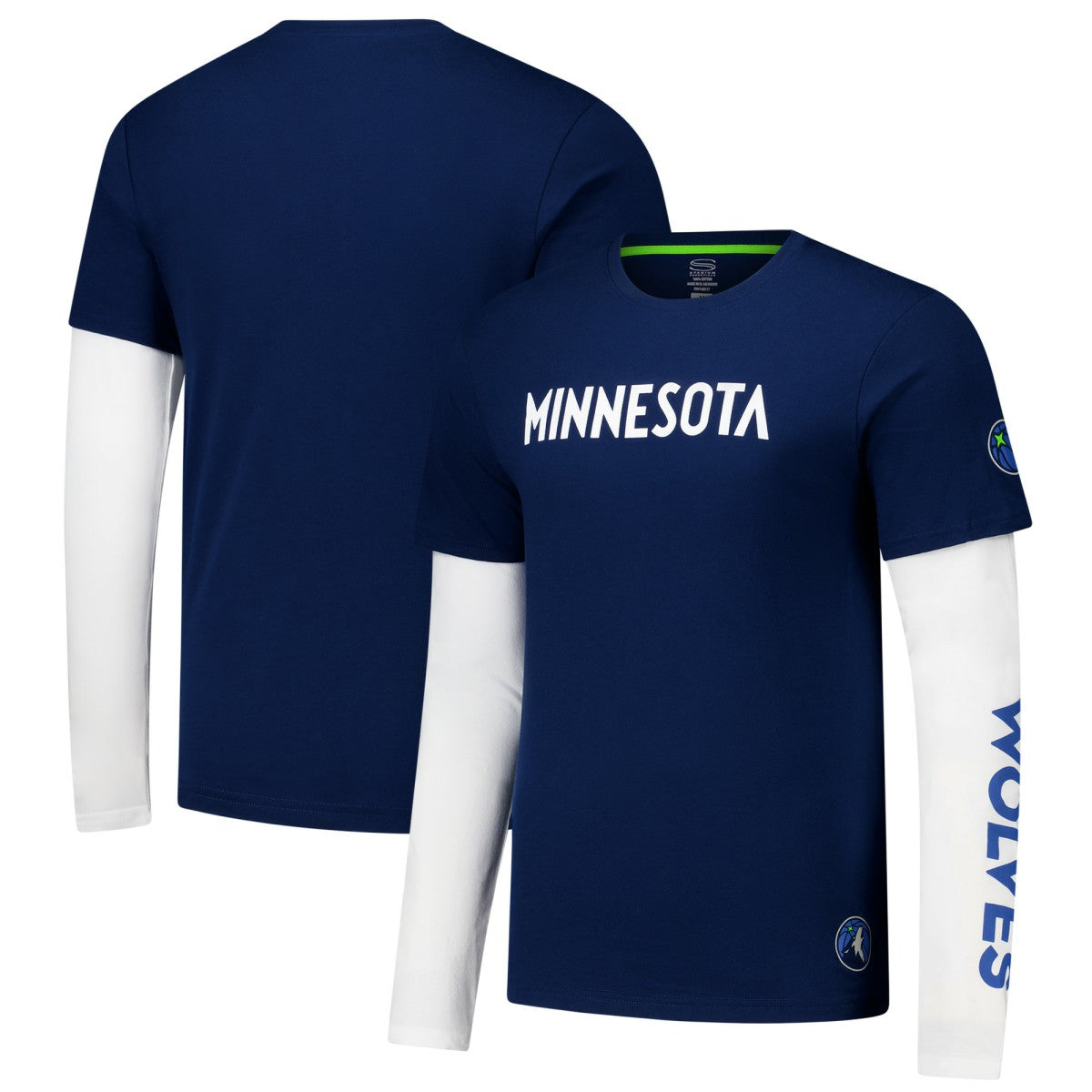 Minnesota Timberwolves Stadium Essentials Unisex Spectator Twofer Long Sleeve T-Shirt Navy - NBA