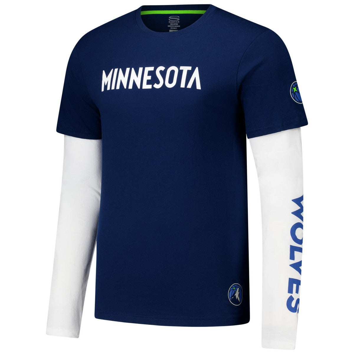 Minnesota Timberwolves Stadium Essentials Unisex Spectator Twofer Long Sleeve T-Shirt Navy - NBA