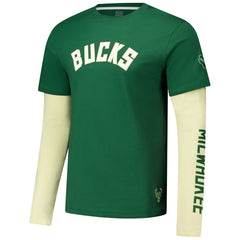 Milwaukee Bucks Stadium Essentials Unisex Spectator Twofer Long Sleeve T-Shirt Hunter Green - NBA