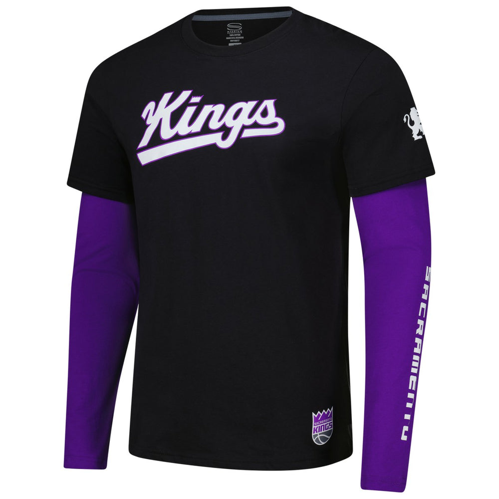 Sacramento Kings Stadium Essentials Unisex Spectator 2fer Long Sleeve T-Shirt Black - NBA