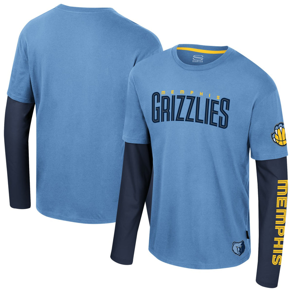 Memphis Grizzlies Stadium Essentials Unisex Spectator 2fer Long Sleeve T-Shirt Light Blue - NBA
