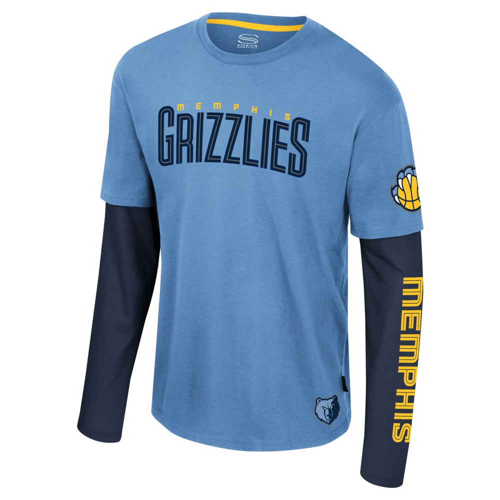 Memphis Grizzlies Stadium Essentials Unisex Spectator 2fer Long Sleeve T-Shirt Light Blue - NBA