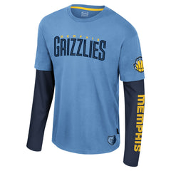 Memphis Grizzlies Stadium Essentials Unisex Spectator 2fer Long Sleeve T-Shirt Light Blue - NBA