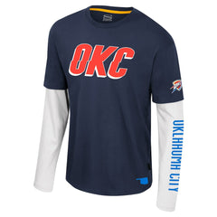 Oklahoma City Thunder Stadium Essentials Unisex Spectator 2fer Long Sleeve T-Shirt Navy - NBA