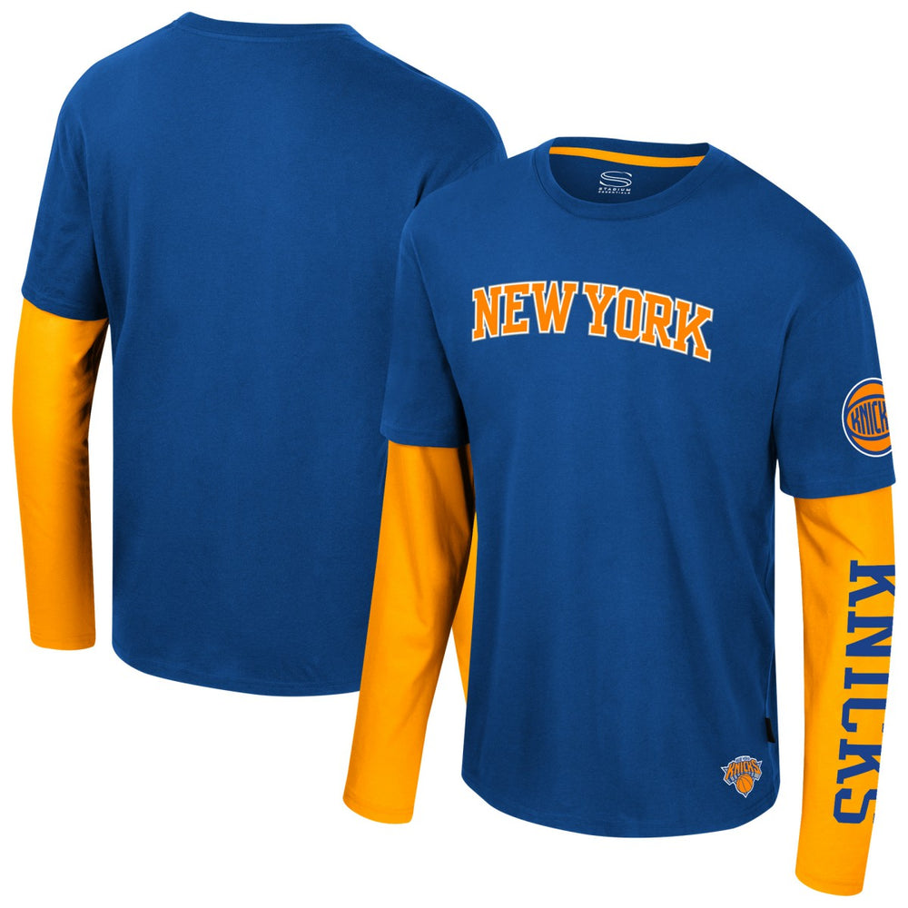 New York Knicks Stadium Essentials Unisex Spectator 2fer Long Sleeve T-Shirt Royal - NBA