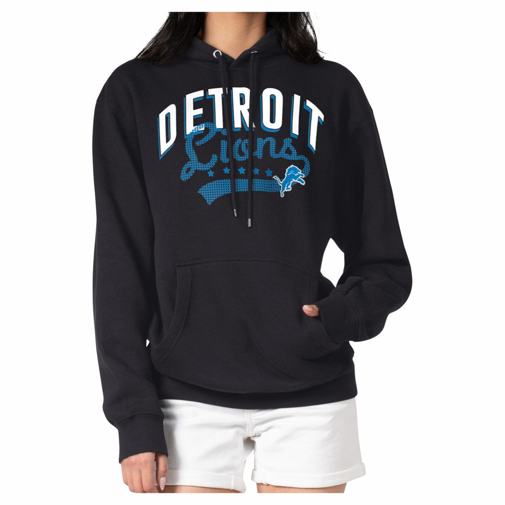 Detroit Lions G-III 4Her by Carl Banks Women's Filigree Fleece Tri-Blend Pullover Hoodie Black | NFL