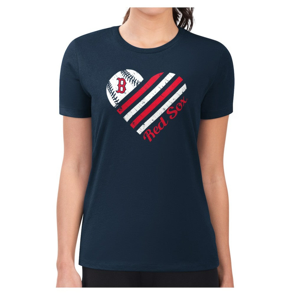 Boston Red Sox G-III 4Her by Carl Banks Women's Super-Slim Fit Lightweight Heart Graphic T-Shirt - MLB
