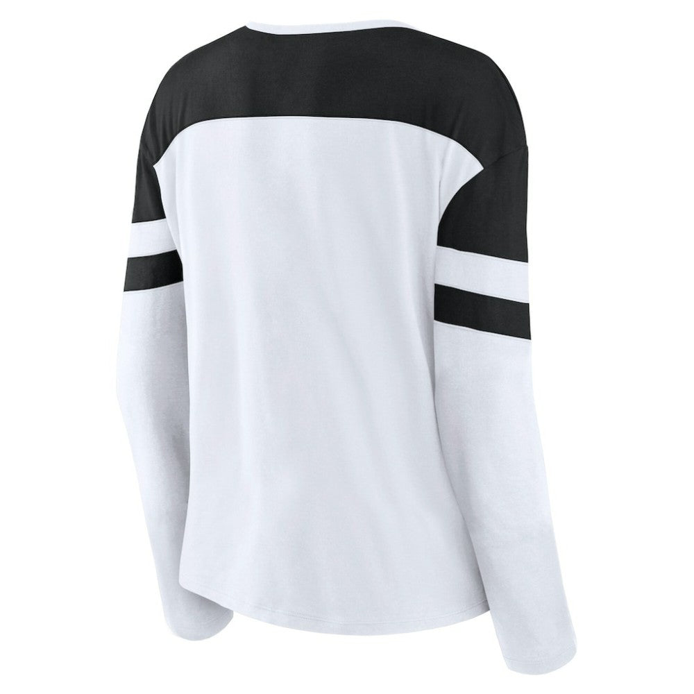 Utah Mammoth Fanatics Women's Frozen Notch Neck Bi-Blend Long Sleeve T-Shirt - White - NHL