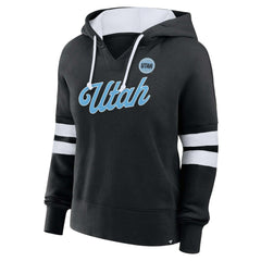 Utah Mammoth Fanatics Women's Oversized Seize V-Neck Pullover Hoodie - Black - NHL
