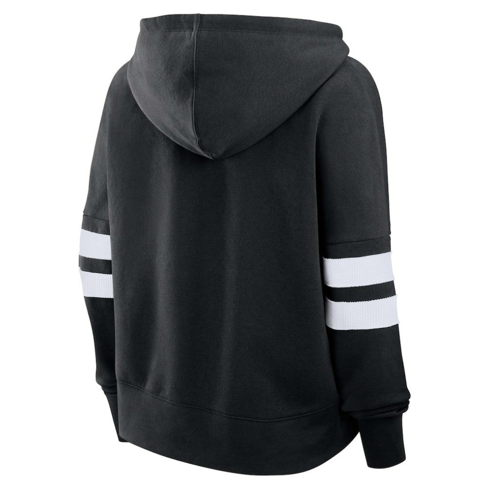 Utah Mammoth Fanatics Women's Oversized Seize V-Neck Pullover Hoodie - Black - NHL