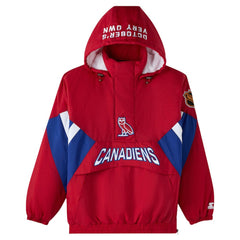 Montreal Canadiens OVO x Starter Half-Zip Hooded Jacket - Red - NHL