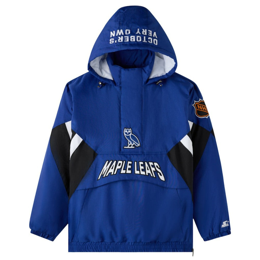 Toronto Maple Leafs OVO x Starter Half-Zip Hooded Jacket - Blue - NHL