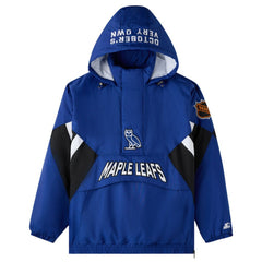 Toronto Maple Leafs OVO x Starter Half-Zip Hooded Jacket - Blue - NHL