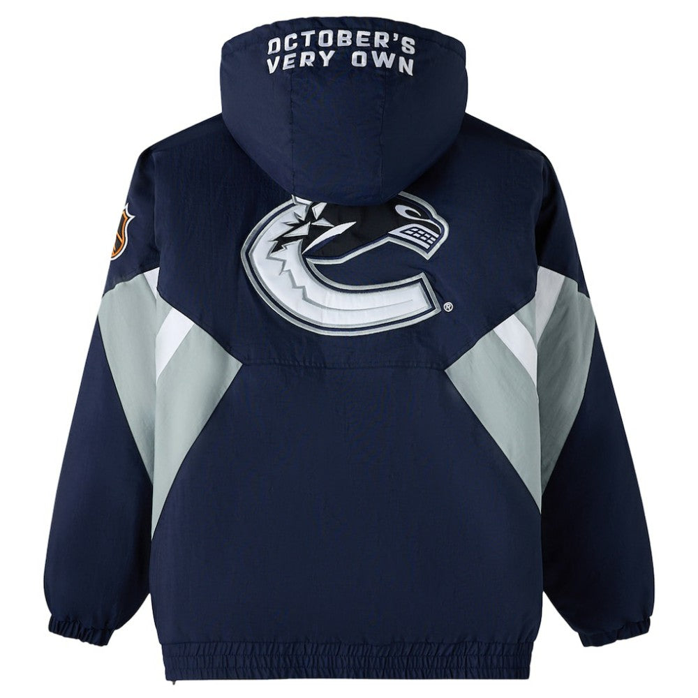 Vancouver Canucks OVO x Starter Half-Zip Hooded Jacket - Blue - NHL