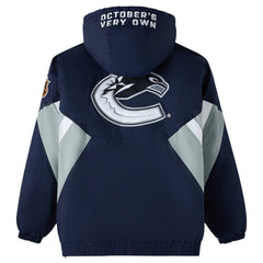 Vancouver Canucks OVO x Starter Half-Zip Hooded Jacket - Blue - NHL
