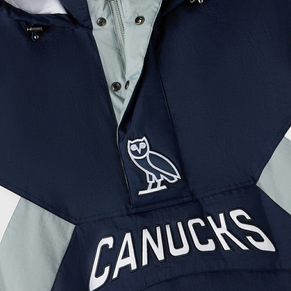 Vancouver Canucks OVO x Starter Half-Zip Hooded Jacket - Blue - NHL